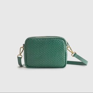quince italian leather woven crossbody